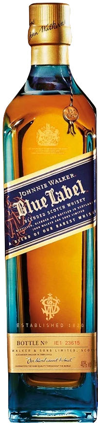 An image of a bottle of Johnnie Walker Blue Label Scotch Whisky