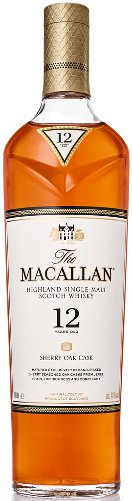 An image of a bottle of Macallan 12 Year Old Sherry Oak Cask Single Malt Whisky