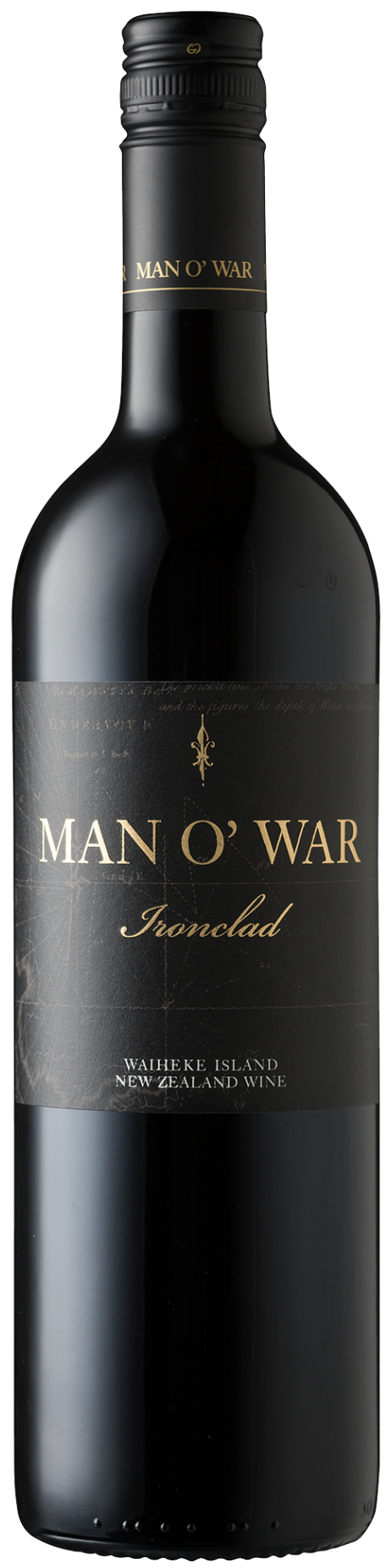 An image of a bottle of Man O' War Ironclad Waiheke Island, one of the nest NZ Bordeaux Blends