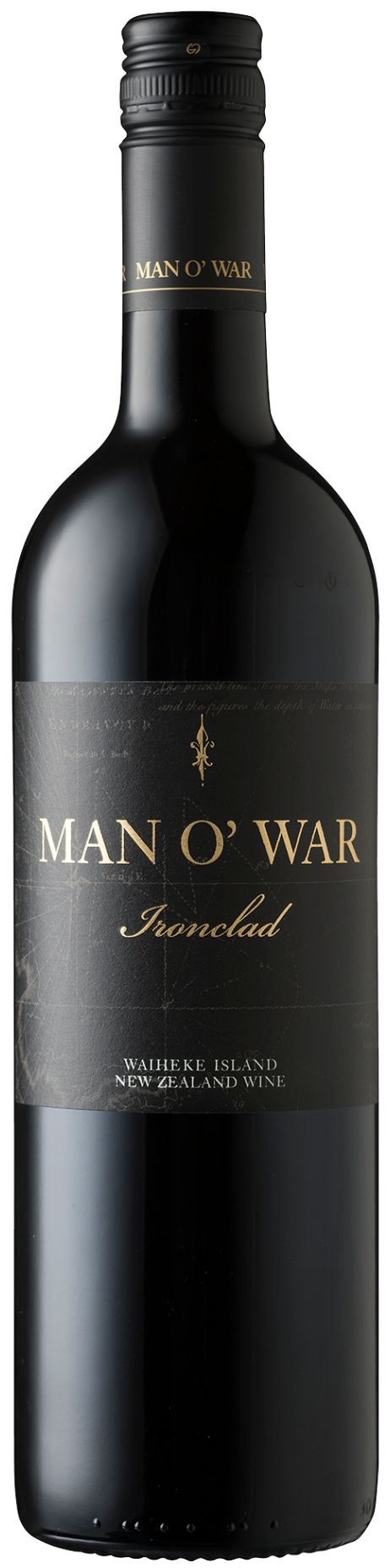 An image of a bottle of Man O' War Ironclad Bordeaux Blend from Waiheke Island, one of the nest NZ Bordeaux Blends