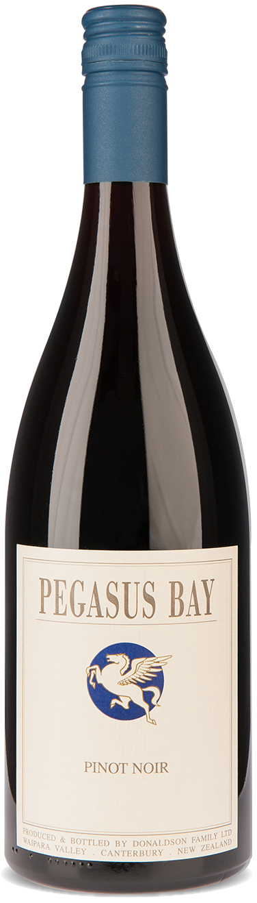 An image of a bottle of Pegasus Bay's fabulous Pinot Noir from Waipara Valley.