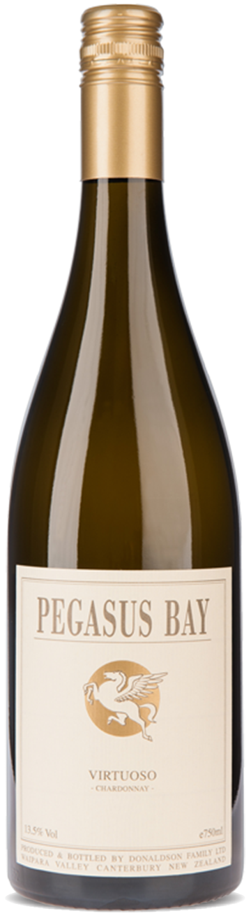 An image of a bottle of Pegasus Bay 'Virtuoso' Waipara Valley Chardonnay 