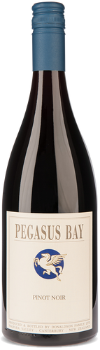 An image of a bottle of Pegasus Bay's fabulous Pinot Noir from Waipara Valley.