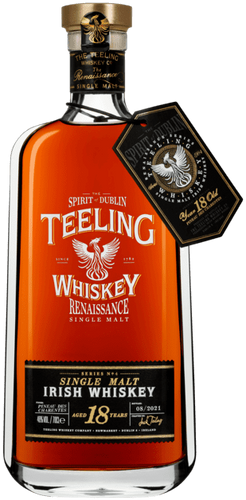 An image of a luxurious, outstanding Renaissance Series 18 Year Old Single Malt Irish Whiskey by Teeling
