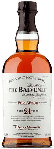An image of a bottle of The Balvenie Portwood Finish 21YO Single Malt Scotch Whisky, great premium whisky gift