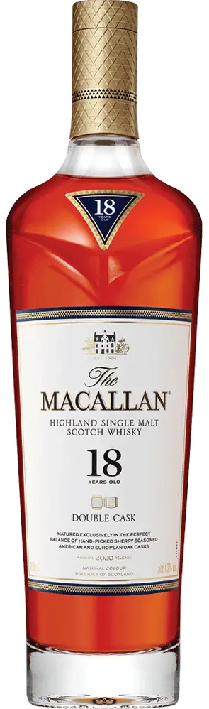 An image of a bottle of Macallan 18 Year Old Double Cask Single Malt Scotch Whisky 700ml