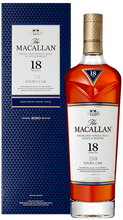 Load image into Gallery viewer, An image of a bottle of Macallan 18 Year Old Double Cask Single Malt Scotch Whisky 700ml next to its fine gift box